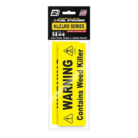 Fuel Stickers Weed Killer Sticker, Warning Label: Pump Sprayer, Commercial Sprayer: Hvy-Dty, 6''x2'', 2PK Z-6X2WDK-2PK